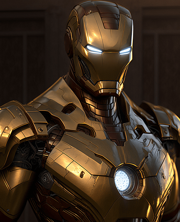 金光闪闪的漫威钢铁侠新机甲