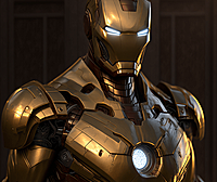金光闪闪的漫威钢铁侠新机甲
