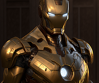 金光闪闪的漫威钢铁侠新机甲