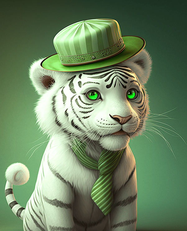 可爱系列 – 帽子小白虎