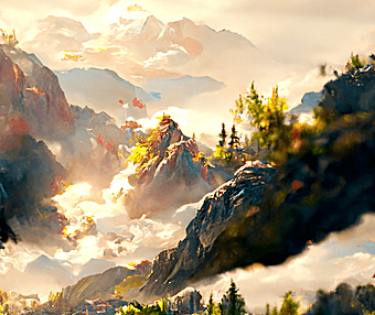 山川湖泊摄影山水画