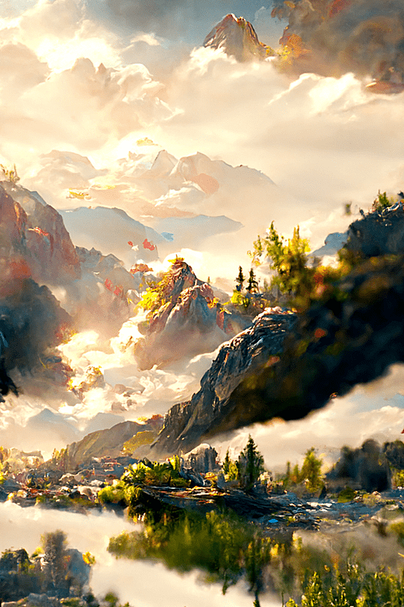 山川湖泊摄影山水画