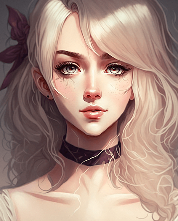 美丽可爱的动漫女性肖像