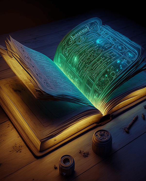 一本神秘的荧光效果 复古魔法书