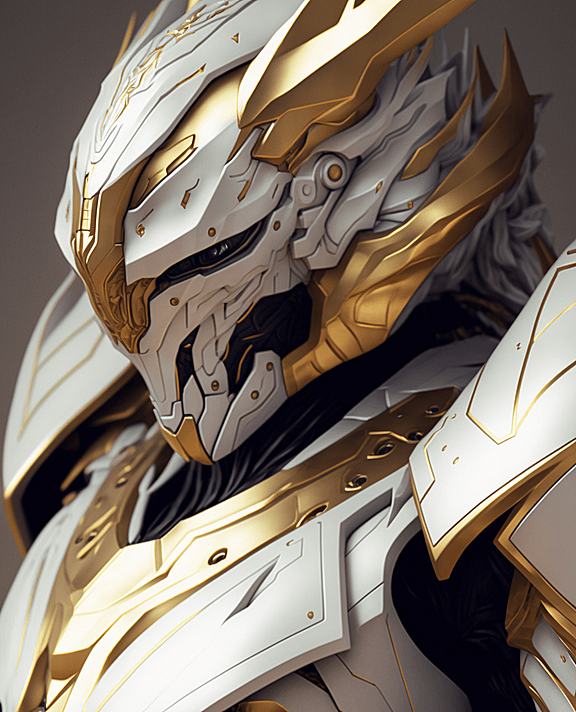 Ai绘画 超帅的白色铠甲风骑士