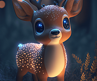 可爱的神奇小鹿,拥有透明发光的身体