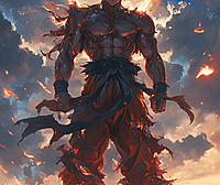 一款龙珠孙悟空发射元气弹的画面，采用了漫威风格打造。