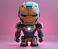 非常可爱的钢铁侠小玩具,搭配粉色系风格,适合做壁纸