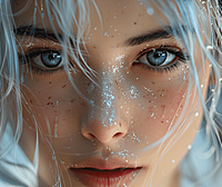 在这幅画中，一位少女站在镜头里，每一处细节都丰富而精致。