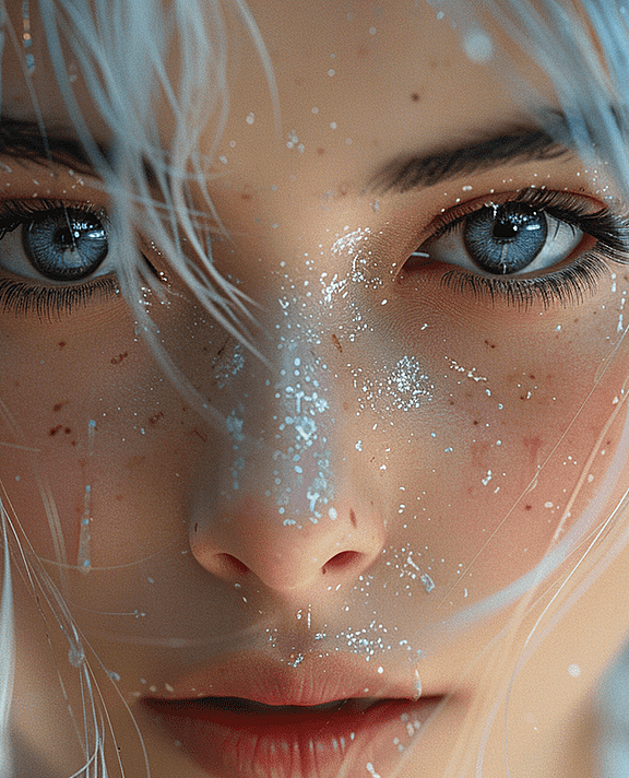 在这幅画中，一位少女站在镜头里，每一处细节都丰富而精致。