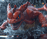 一只神秘的宝可梦冒险世界，仿佛即将从屏幕中飞出