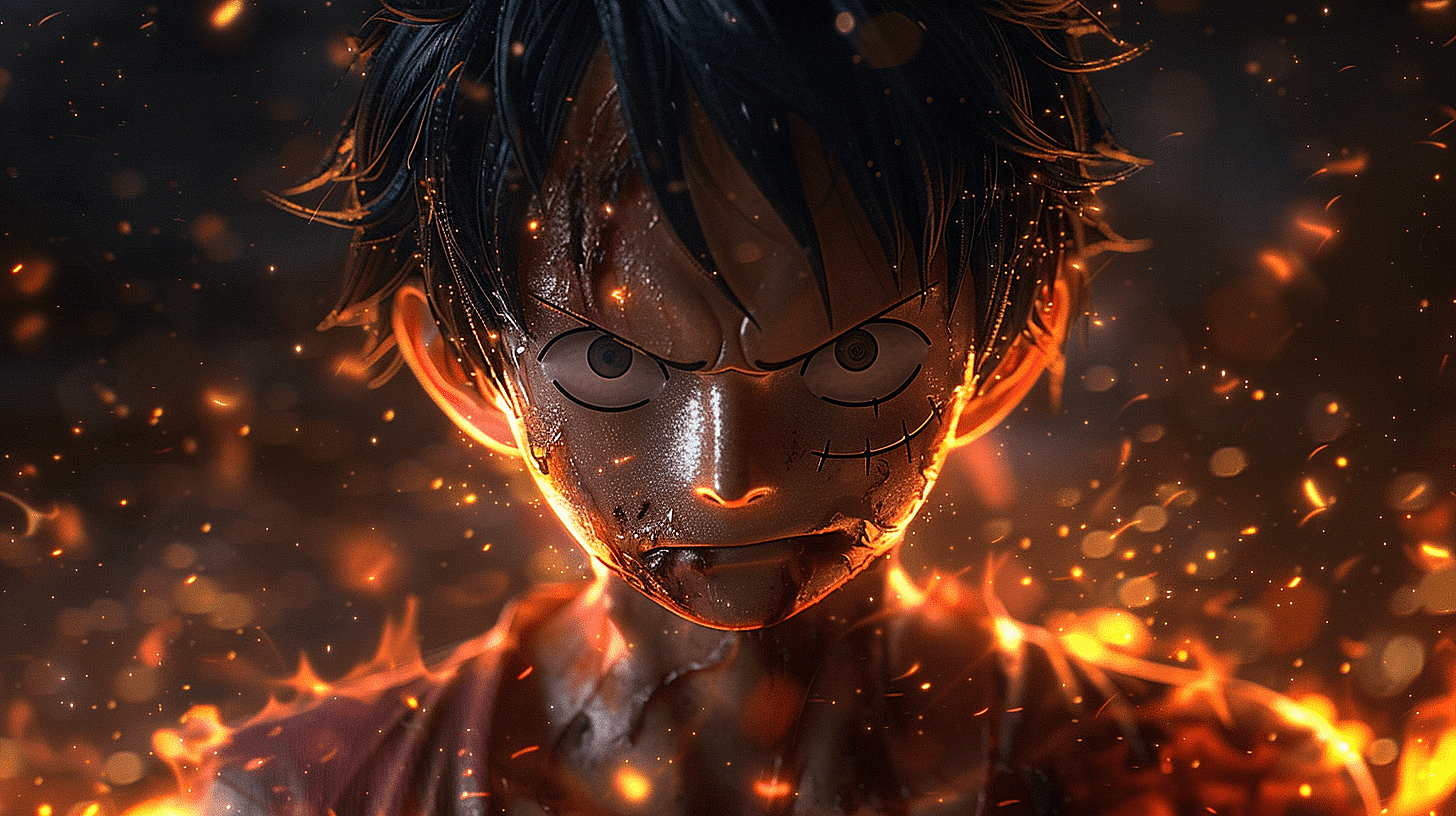 路飞以其第五档形态出现，超高的细节处理使每一处纹理和特征都栩栩如生