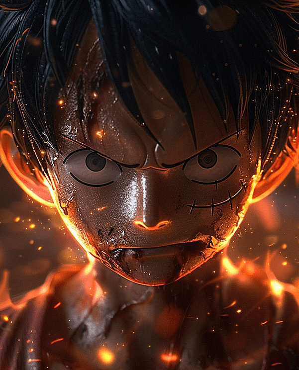 路飞以其第五档形态出现，超高的细节处理使每一处纹理和特征都栩栩如生