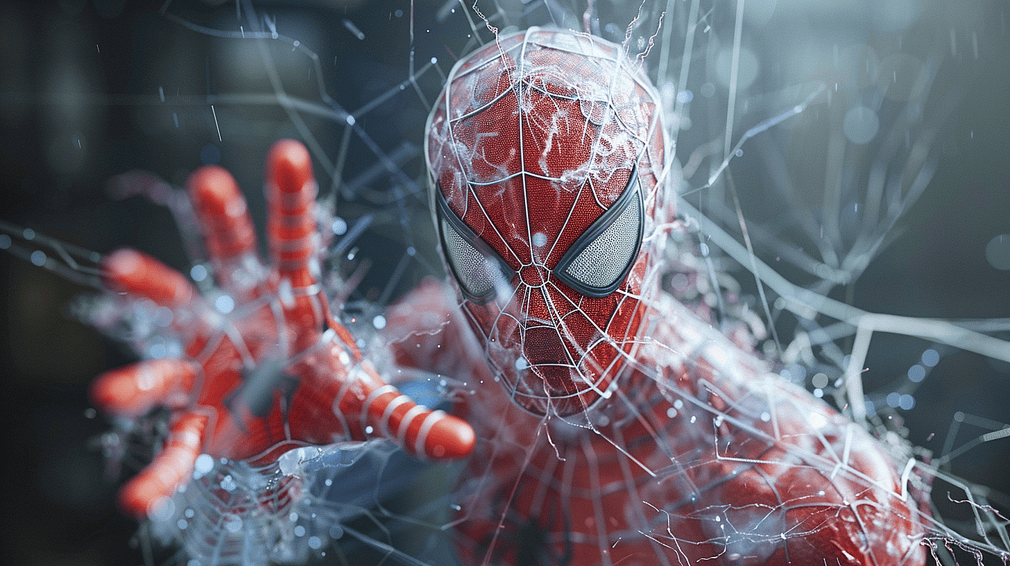 蜘蛛侠以透明的中枢神经光效显示，非常的新奇。