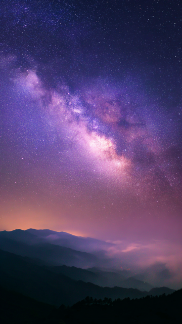 璀璨银河星云壁纸：粉紫渐变治愈系柔光星空 | 4K高清手机壁纸下载