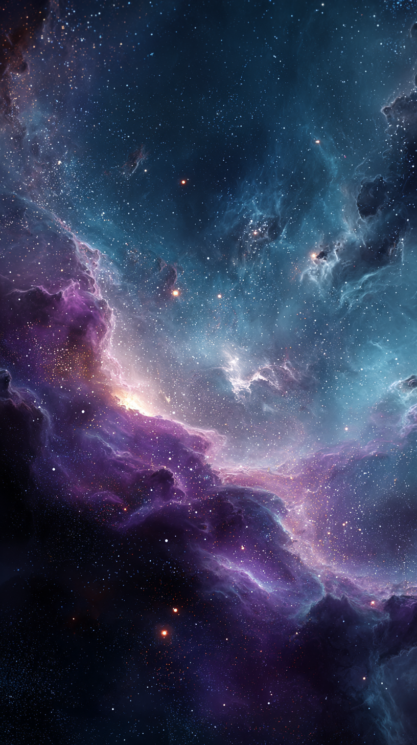 赛博朋克深海宇宙壁纸：星云水母与霓虹光影的液态奇观