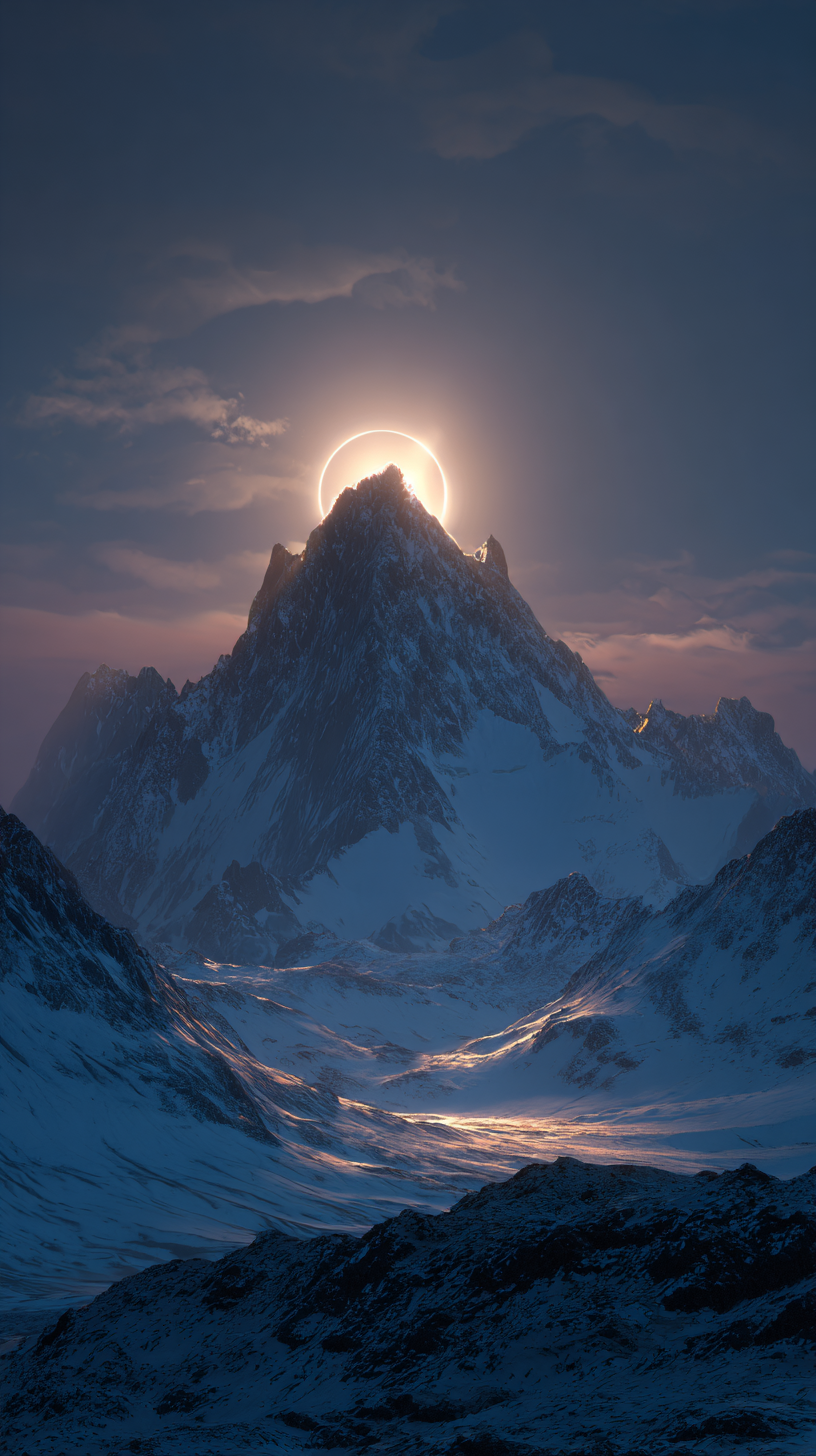Golden Sunrise on Majestic Snow-Capped Mountain Peak 4K …