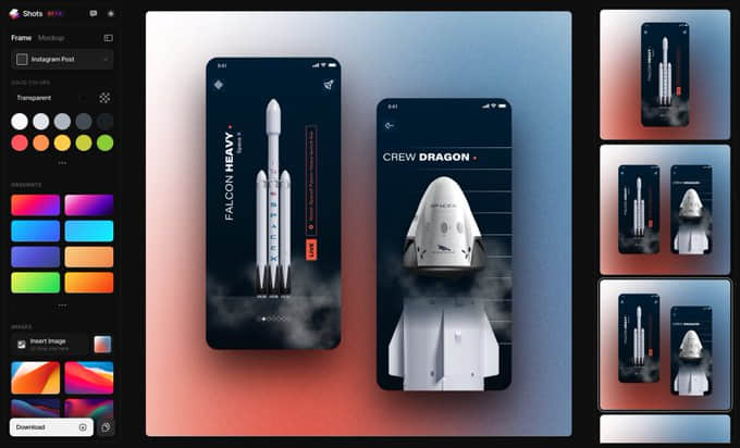 Shots.so - 免费的套壳背景框架设计制作工具